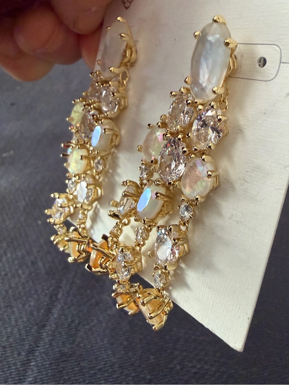 Kendra Scott Cailin Gold Statement Drop Earrings NWT - Picture 8 of 13